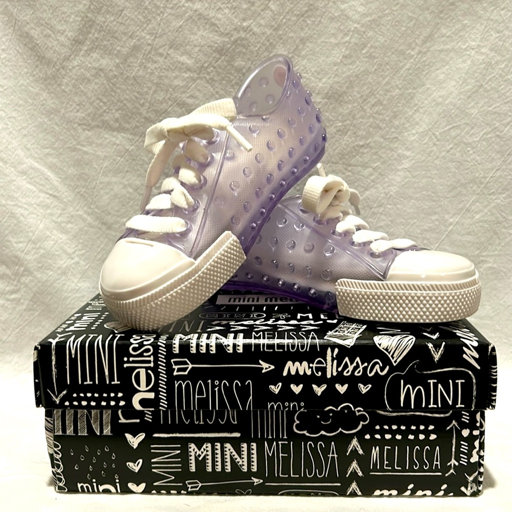 Mini Melissa lace up jelly type tennis shoe toddler size 8